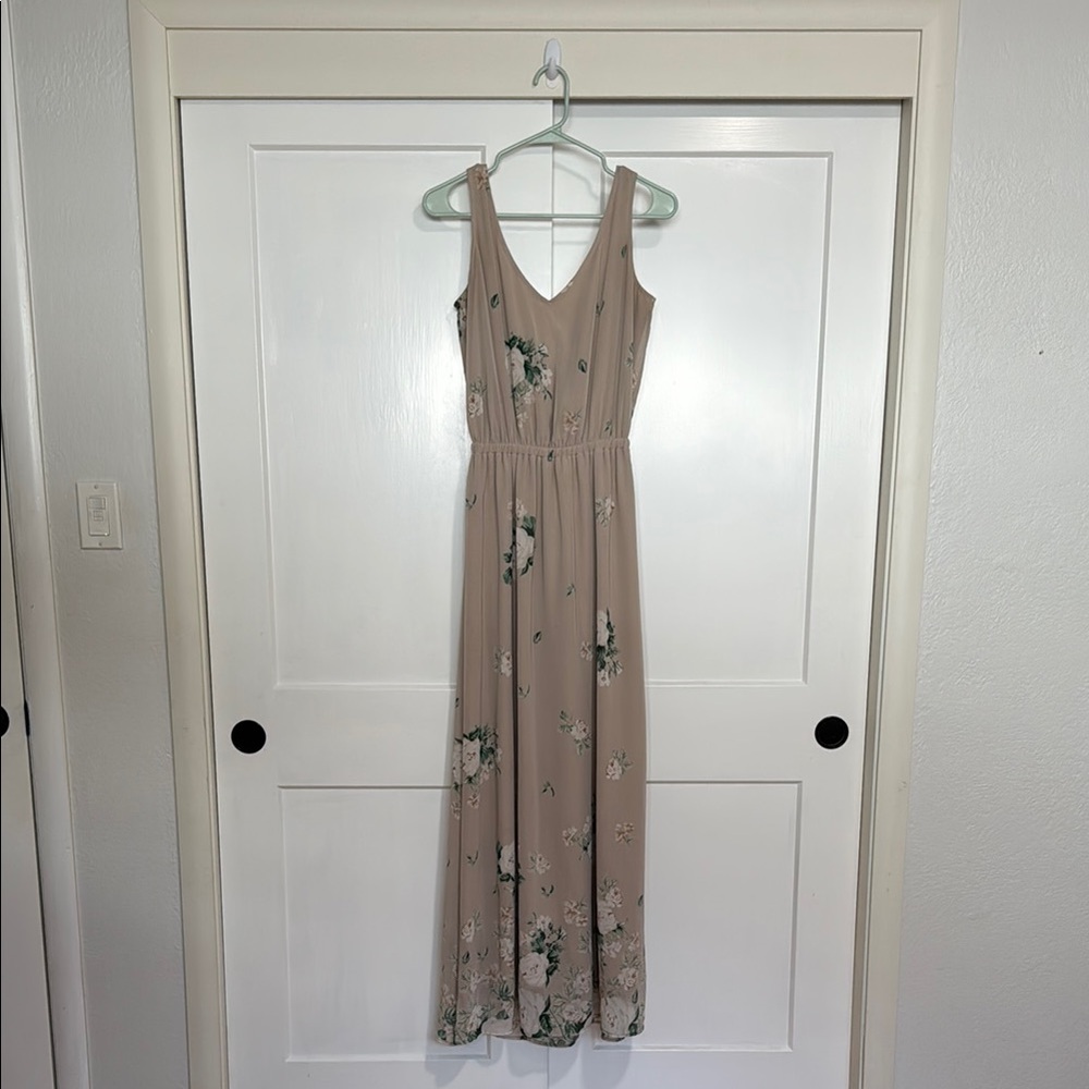 Show Me Your MuMu Tan Sleeveless V-Neck Maxi Dress, Bridesmaid Dress